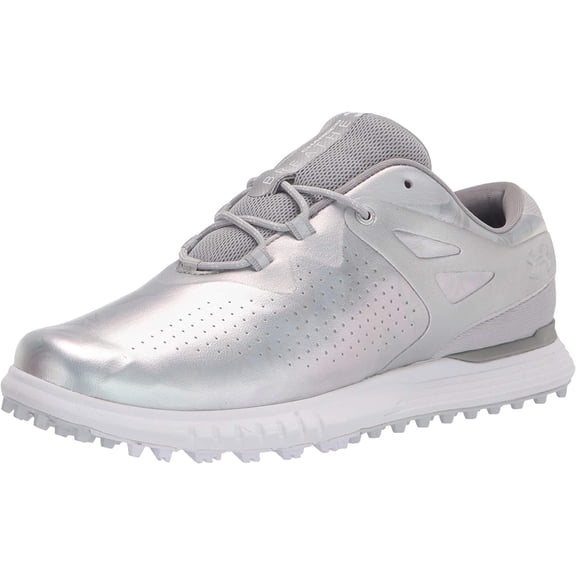 Under Armour Womens Charged Breathe Sl Golf Shoe 10 White 100/Metallic Silver