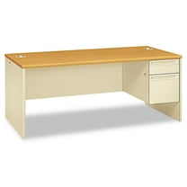HON H38293R.C.L 72 in. x 36 in. x 29.5 in. 38000 Series Right Pedestal Desk - Harvest/Putty