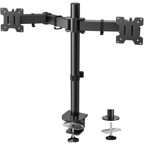 Soporte de escritorio para doble monitor HUANUO de acero pesado de 13 a 32 pulgadas