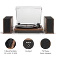 thumbnail image 2 of Crosley CR7502A-WA Riff Tocadiscos de vinilo Bluetooth de 3 velocidades con altavoces estéreo a juego y 6 diseños modulares, nogal, 2 of 5
