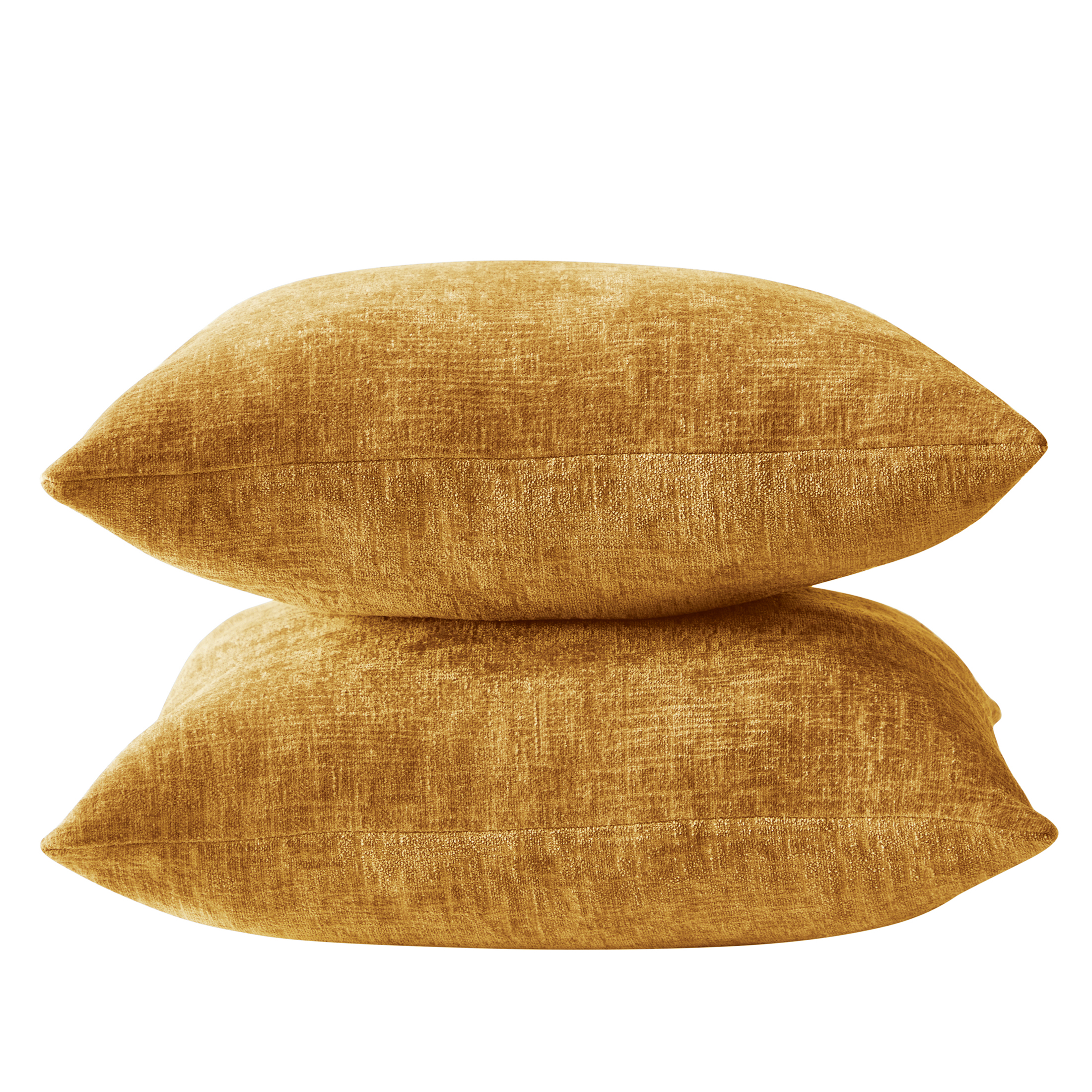 Mainstays Chenille 18" x 18" Gold Solid Polyester Decorative Pillows (2 Count) - image 3 of 5