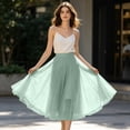 thumbnail image 4 of Pleated Mesh Skirt for Women Flowy Tulle Maxi Skirt Casual Elegant Long Skirt Flowy Party Bottoms, 4 of 5