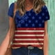 thumbnail image 2 of Blusa de camiseta informal con estampado de manga corta y cuello en V de verano para mujer a la moda Fridja  hjk3962, 2 of 5