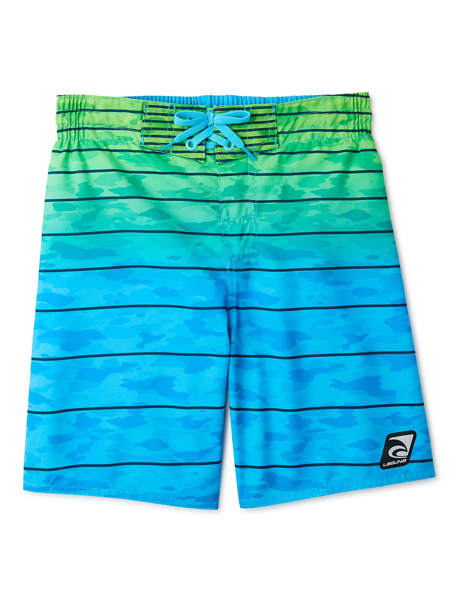 NWT Boys Laguna Board Shorts Swim Trunk Blue Striped Summer Beach Fun Water wear
