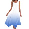 thumbnail image 2 of JMKQLZ Womens Dresses Sleeveless Round Neck Drawstring Casual Ruffle A-Line Mini Dress, 2 of 8
