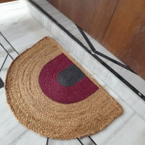 Jaipur Art And Craft Indian Handmade Jute Front Door Mat Half Round, Outdoor Door Mats (3x1.5 Sq ft)