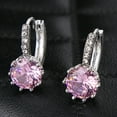 thumbnail image 5 of Ayyufe Women Round Cubic Zirconia Inlaid Huggie Hoop Earings Piercing, 5 of 7