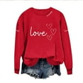 thumbnail image 4 of Uaswgudfs Women's Valentine's Day Crewneck Sweatshirt - Long Sleeve Casual Pullover Heart Prints, Valentine Graphic Top for Women, 4 of 6