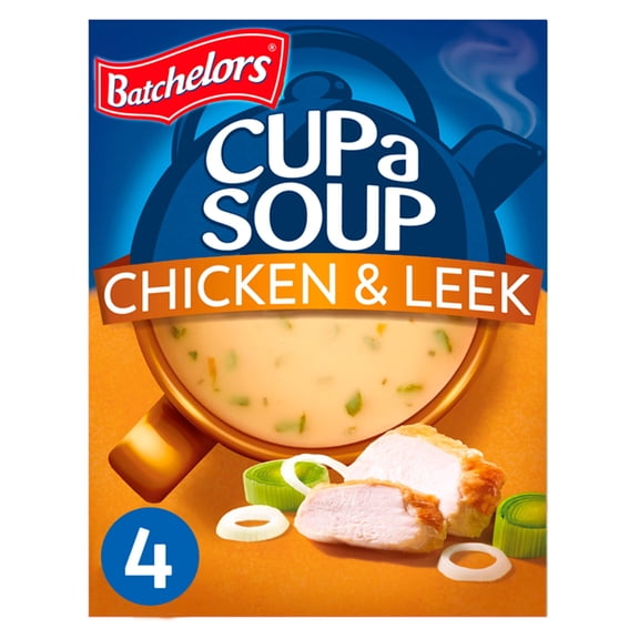 Batchelors Cup A Soup Chicken & Leek 4 Pack 86G, Imported from Britain