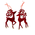 thumbnail image 3 of Wine Red Christmas Snowfall Deer Pendant Wreath Butterfly Knot Elk Flocking Xmas Tree Hanging Ornaments Cartoon Elegant, 3 of 5