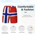 thumbnail image 3 of Men's 2 in 1 Swim Trunks with Compression Liner Norwegian Flag Quick Dry Beach Shorts, 3 of 6