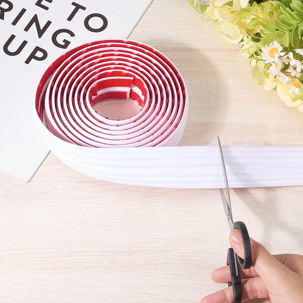 Floor Transition Strip Floor Cover Strips White 4Ft Self Adhesive Flooring Transitions Laminate 4cm Wide Vinyl Flat Divider Trim