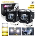 thumbnail image 3 of Yeacher 2Pcs Motorcycle Spot Lights Motorcycle LED Driving Fog Lights White and Amber LED Spotlights, 3 of 8