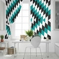 thumbnail image 5 of Fsddascl Turquoise Aztec Blackout Curtains for Bedroom/Living Room, Thermal Insulated Kitchen Curtains, Black White Southwest Vintage Geometric Grommet Darkening Window Treatment Drapes 42"x63"x2, 5 of 6