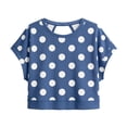 thumbnail image 6 of Kiijoy Girls Polka Dot Cutout Batwing Sleeve Crop Top Workout Tee Active T-Shirt, Sizes 11-12, 6 of 6