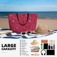thumbnail image 5 of Naloa Red Glitter Large Capacity Beach Bag, Waterproof Sandproof Beach Swim Pool Bag Tote Bag for Women, 5 of 7