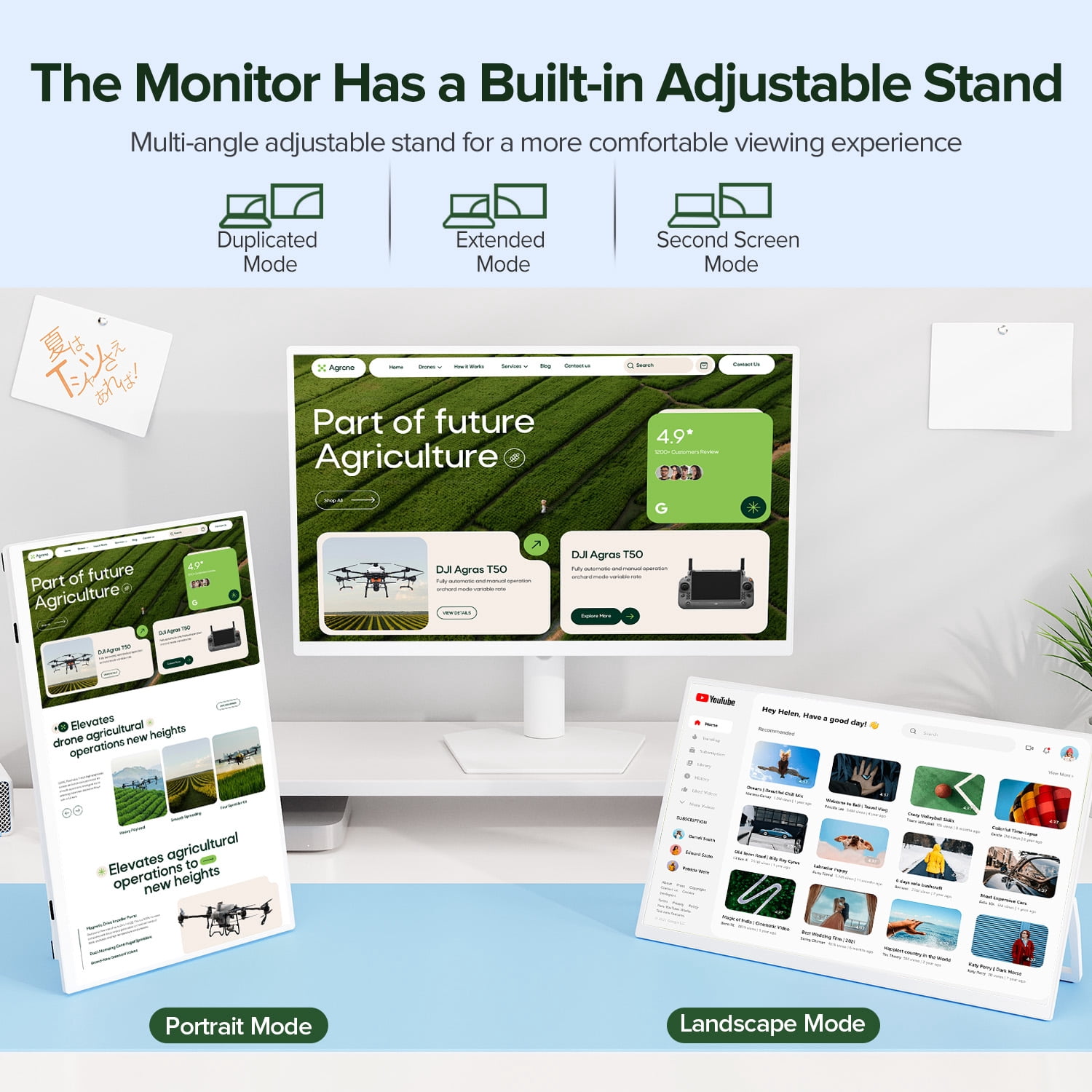 Portable Monitor W/ Kickstand, 15.6" 1080P FHD Laptop Monitor USB C HDMI External Screen for Mac Phone Xbox Switch, White