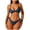 01_Blue, variant on Women Bikini Sets Deep Vneck Bra Adjustable Straps Bathing Suit Side Lace-up Low Waisted Swimsuit