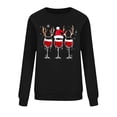 thumbnail image 4 of Ounisa Women Christmas Fleece Sweaters Long Sleeve Crewneck Blouse Pullover Red Wine Glass Graphic Sweatshirts Holiday Graphic Shirts, 4 of 6