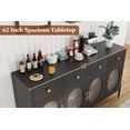 thumbnail image 4 of 62in Large Sideboard Buffet Cabinet with Storage and 3 Drawers, Buffet Table Coffee Bar Storage Cabinet with 4 Glass Doors for Dining Room, Living Room, Kitchen, 4 of 7