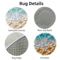 thumbnail image 3 of Latch Hook Rug Kit Beach Starfish and Shells Stamped Handmade Round Shape Carpet Crochet Yarn Craft DIY Hook and Latch Door Mat Tapestry for Christmas Home Floor Decor 50x50cm(5), 3 of 7