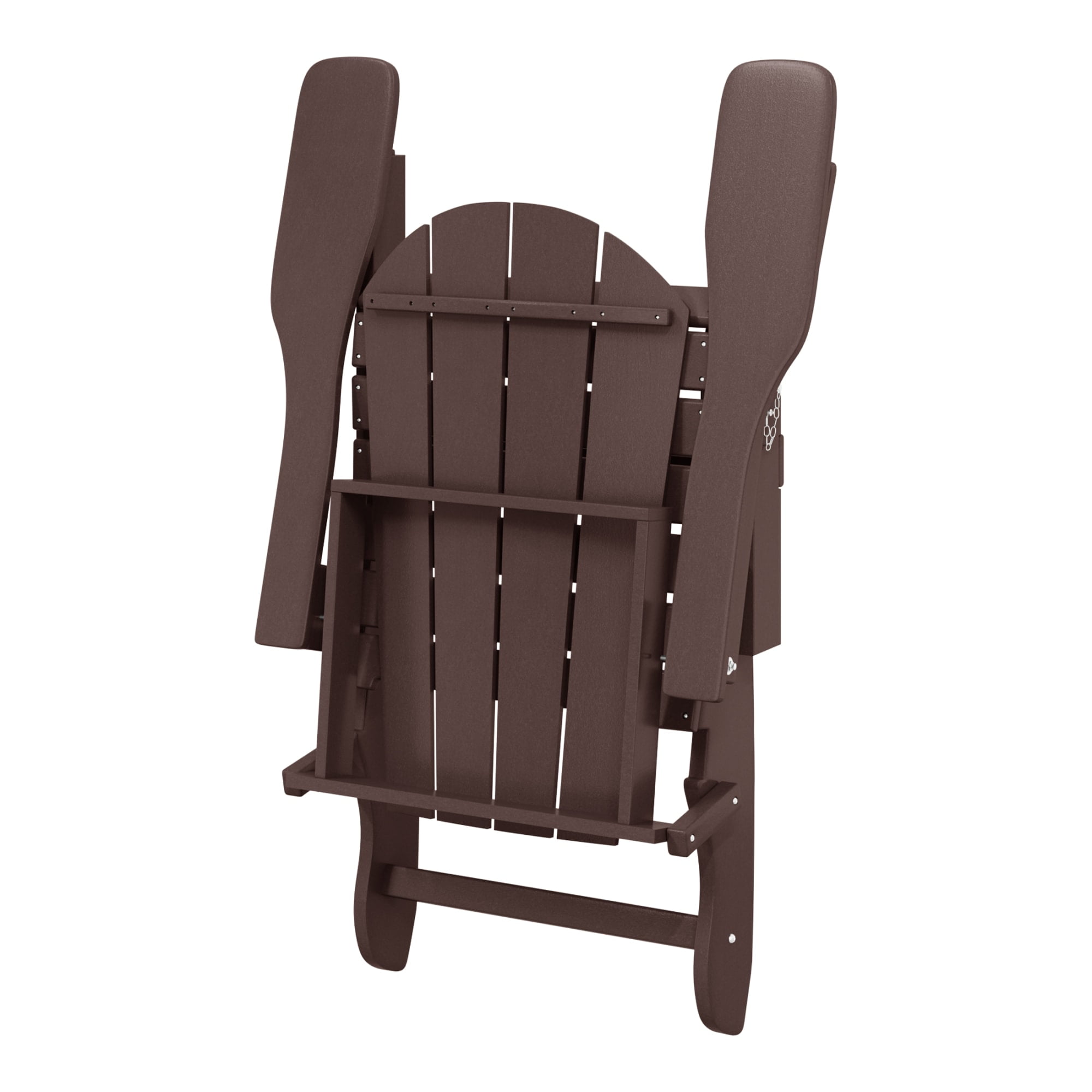 WestinTrends Malibu 3-Pieces Adirondack Chairs Set with Side Table, All Weather Outdoor Seating Plastic Patio Lawn Chair Folding for Outside Porch Deck Backyard, Dark Brown