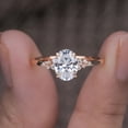 thumbnail image 6 of Cora Jewellery 1.35TCW Sonw Drift Oval Moissanite Engagement Ring for Women, 10K Rose Gold, 5.5 US, 6 of 10