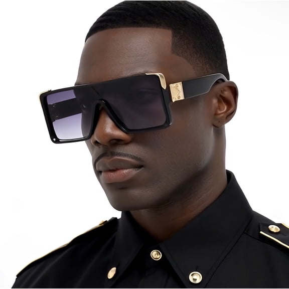 Women Men Sunglasses Fashion Flat Lens Square Oversize Hip Hop