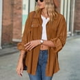 thumbnail image 4 of ylioge Blazers for Women, Women's Lightweight Single Buttoned Jackets Casual Solid Long Sleeve Lapel Coats Fall/Winter, 4 of 5