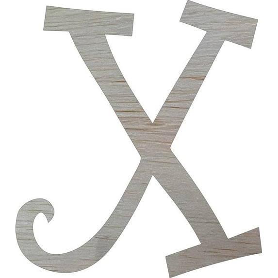Unfinished Wood 22'' Curlz Letter X, Wall Hanging Alphabet Craft