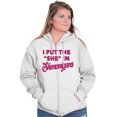 thumbnail image 5 of I Put She In Shenanigans St Patricks Zip Hoodie Sweatshirt Women Brisco Brands X, 5 of 6