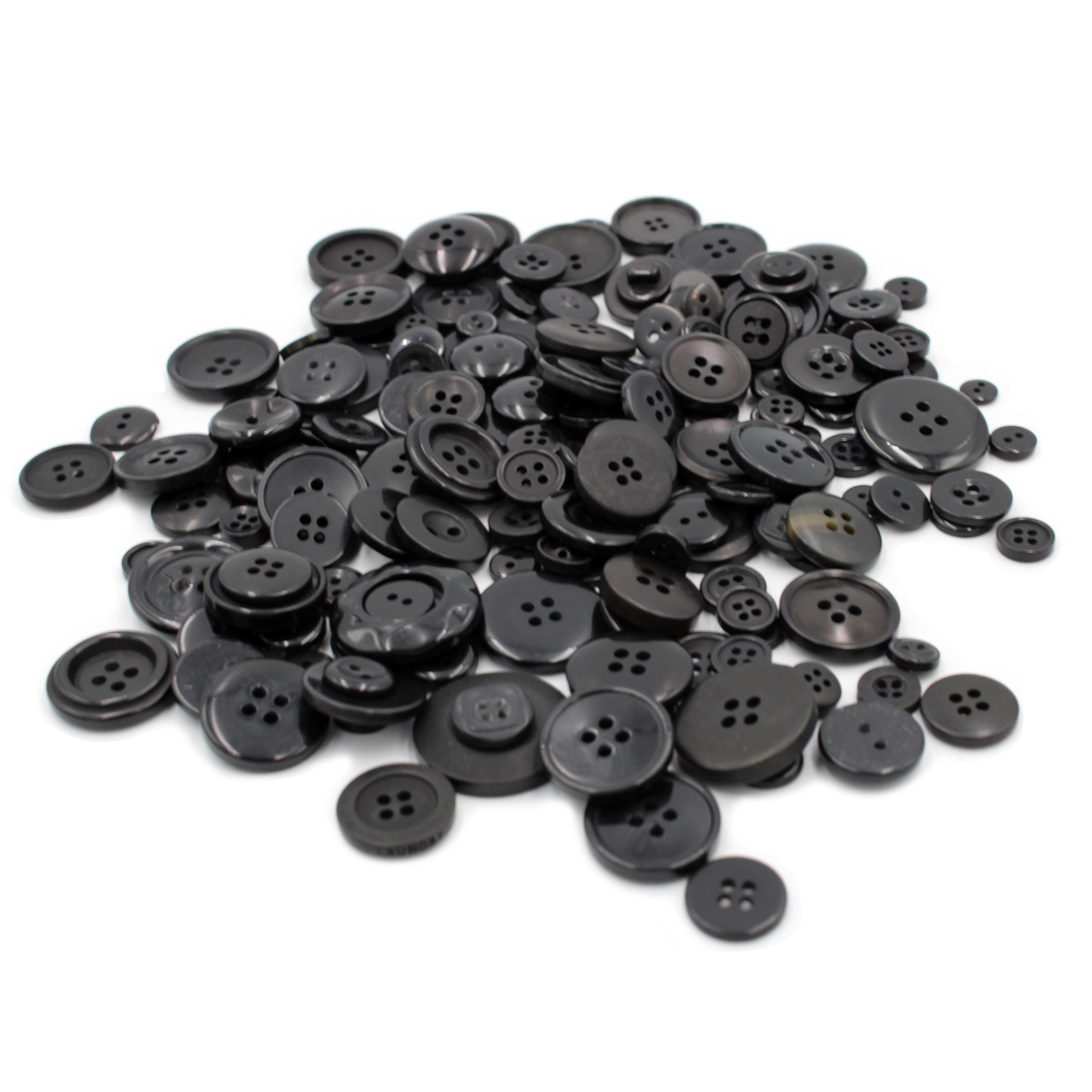 (2 pack) Gwen Studios Plastic Sewing Buttons Value Pack, 3.5 oz., Assorted Sizes, Black