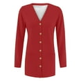 thumbnail image 6 of BODOAO Women's Lightweight Cardigan Sweaters Open Front Long Sleeve Casual Loose Thin Cardigans with Pockets Button Cardigans Soft Knit Cardigan Long Sleeve Open Front Coat with Pockets Red Xxl, 6 of 6