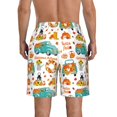 thumbnail image 3 of KLL Fall Pumpkins And Sunflowers Men's Casual Summer Beach Shorts Hawaiian Shorts with Pockets-Large, 3 of 5