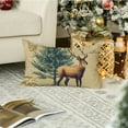 thumbnail image 4 of Shangniulu Set of 2 Christmas Pillow Cover 12x20, Christmas Cushion Case Holiday Decoration for Sofa Couch, Vintage Deer and Christmas Tree Decor 12x20inch, 4 of 8