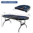 thumbnail image 2 of YYAo Poker Table,Foldable 10-Player Poker Table with LED Lights and USB Ports Ideal for Texas Casino-Blue, 2 of 4
