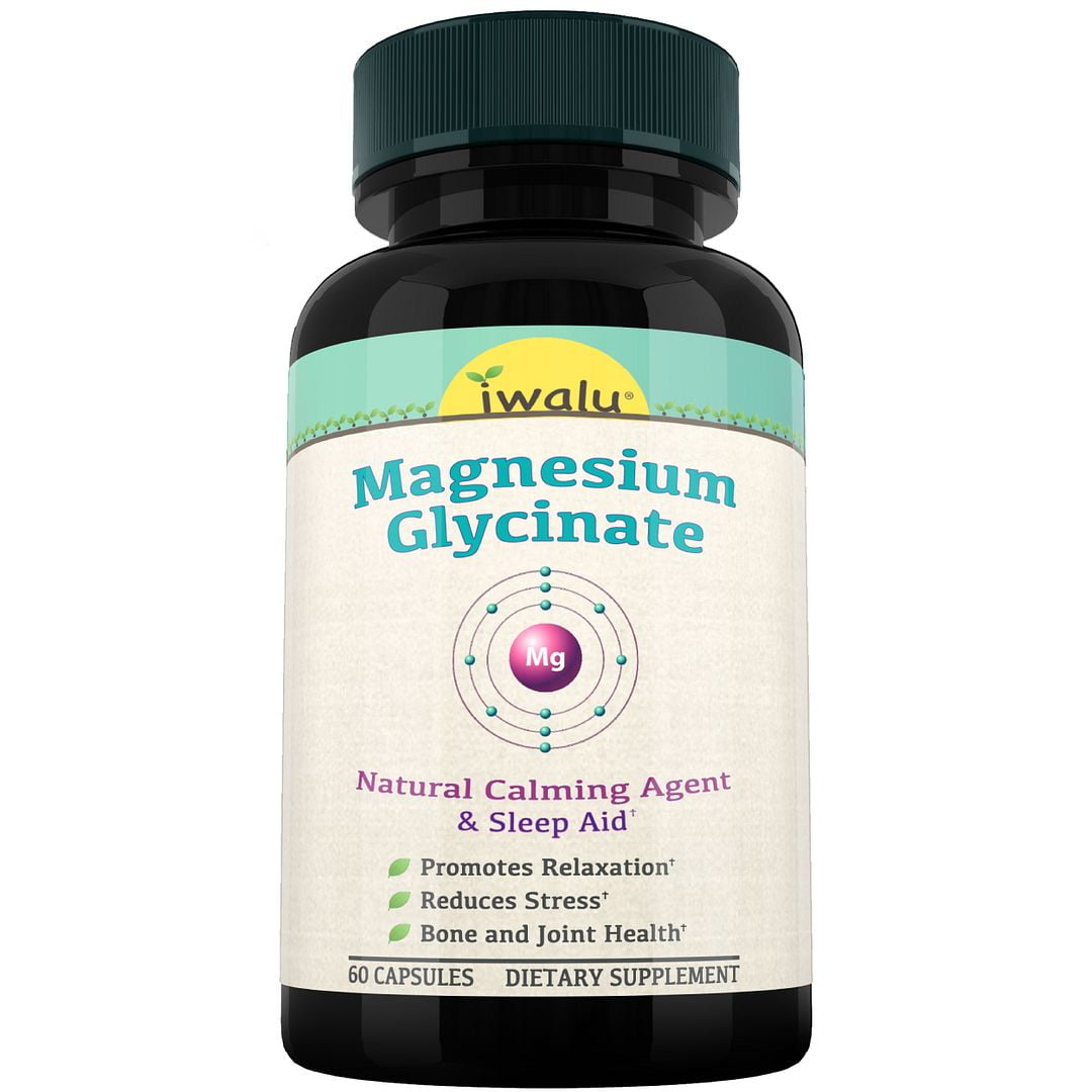 IWALU Magnesium Glycinate Supplement Natural Sleep Aid, Stress