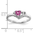 thumbnail image 2 of Primal Gold 14 Karat White Gold 4mm Heart Pink Sapphire and Diamond Ring, 2 of 4