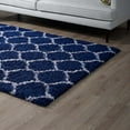 thumbnail image 6 of Modway Solvea Moroccan Trellis 8x10 Shag Area Rug in Navy and Ivory, 6 of 7