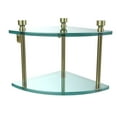 thumbnail image 2 of Foxtrot Collection Two Tier Corner Glass Shelf in Polished Chrome, 2 of 2