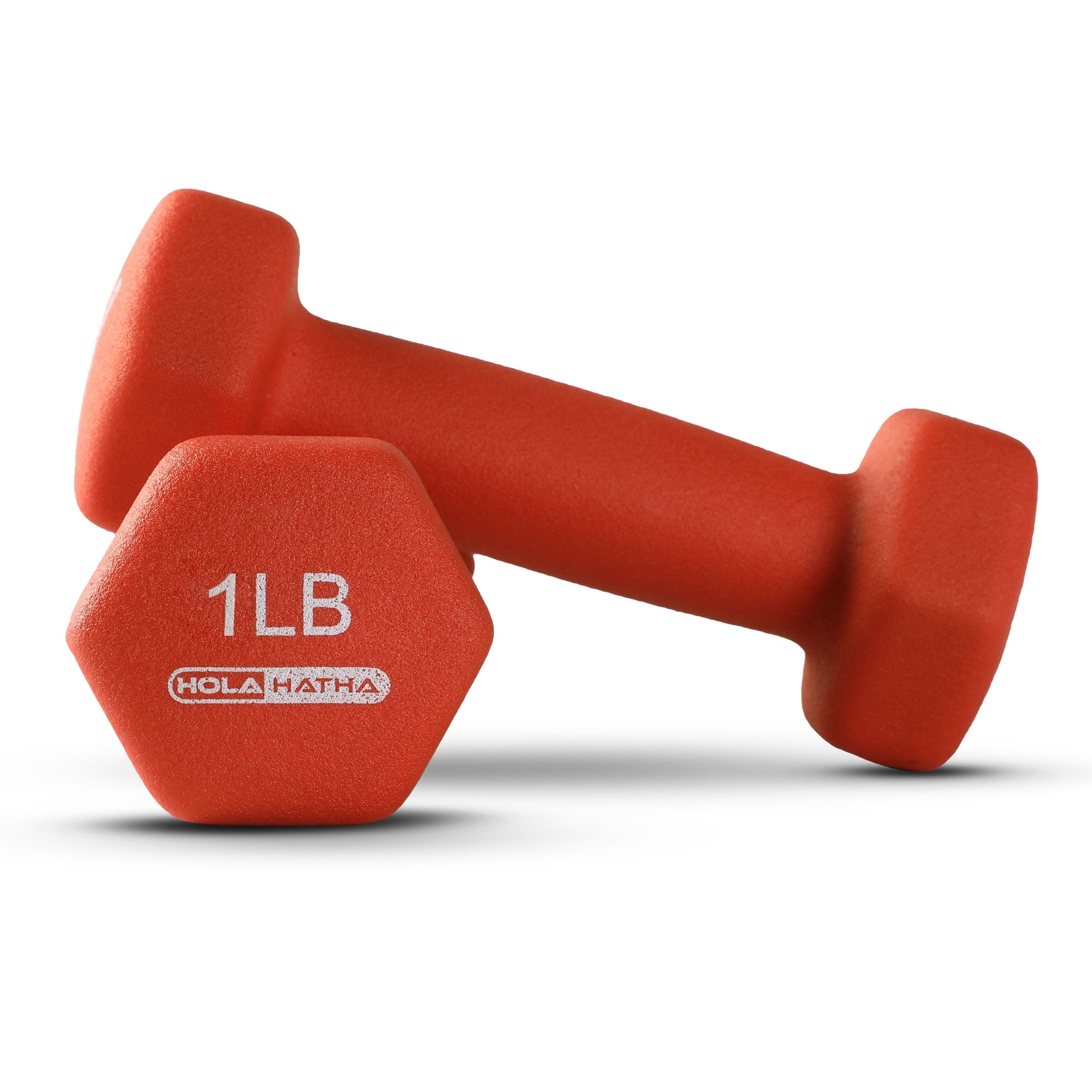 HolaHatha 1, 2 and 3 Pound Neoprene Dumbbell Weight Set with Rack