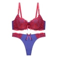 thumbnail image 2 of Levmjia Womens Lace Lingerie Set Underwire Bra and Matching Thong Panties With Adjustable Straps Breathable Mesh Romantic Date Night Daily Special Trendy Solid Color, 2 of 4