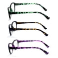 thumbnail image 3 of EYE ZOOM 3 Pack Ladies Tortoise Shell Plastic Frame Cat Eye Style Reading Glasses for Women, Green, Yellow, Purple, +2.75, 3 of 6