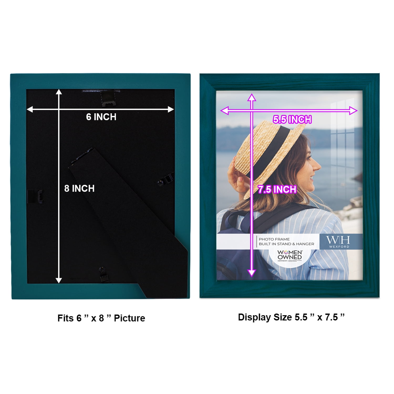 Woodgrain 8 in. x 10 in. Ocean Blue Picture Frame (Set of 2)