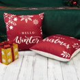 thumbnail image 5 of Christmas Throw Pillow Covers 18x18 Set of 2 Red Merry Christmas Decorations Hello Winter Snowflakes Outdoor Farmhouse Xmax Cushion Cases for Sofa Couch Home, 5 of 6