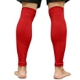 thumbnail image 5 of BRGZLK Boys Girls Soccer Sock Sleeves Shin Guard Student Training Match Bottomless Socks Thickened Over-the-Knee Soccer Sleeves Suitable for Football Basketball Running Red 12-17 Years, 5 of 6