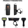 thumbnail image 3 of Bike Light Set USB Rechargeable LED Headlight 1500 Lumen Bicycle Taillight Combinations Waterproof Bicycle Front Light Back Light Set, 3 of 7