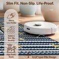 thumbnail image 6 of Design&I 2'x3' Washable Doormat Ultra-Thin & Non-Slip Skid-Resistant Fish Beachy Compass Maritime Navy Striped Border Bathroom Theme for Entryway, Indoor, 6 of 7
