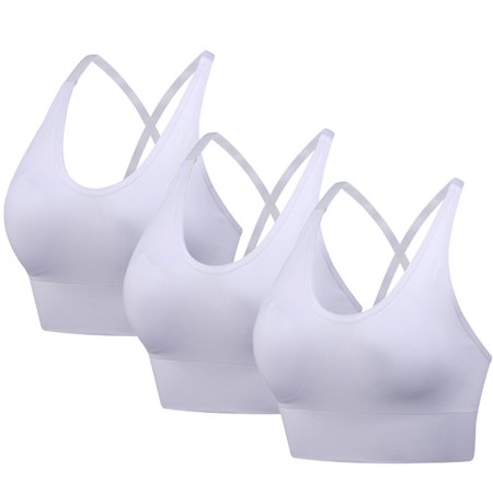 

3Pcs Women High Impact Sports Bras Criss Cross Back Sexy Running Bra for Women