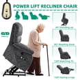 thumbnail image 4 of VIVIJASON Large Power Lift Recliner Chair with Heat & Massage for Elderly Big People, Overstuffed Wide Electric Lift Chair with Extended Footrest, 2 Remote Controls, Side Pockets & USB Ports, Gray, 4 of 7